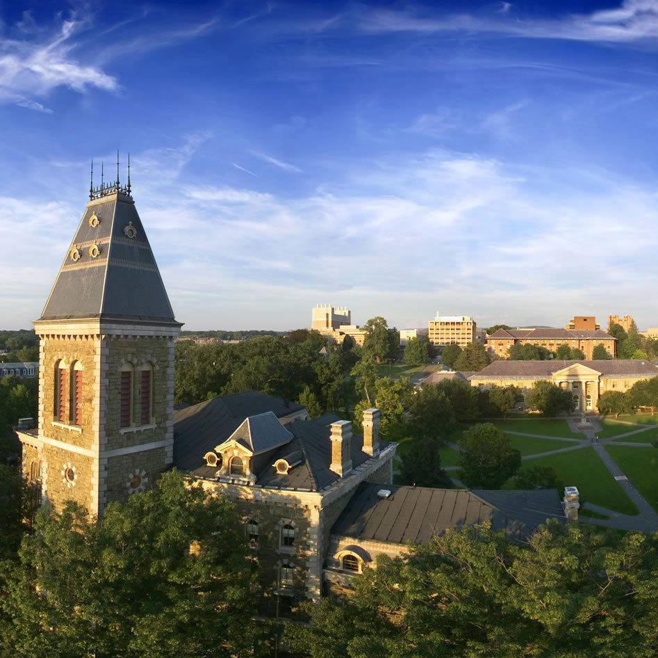 University campus with parking